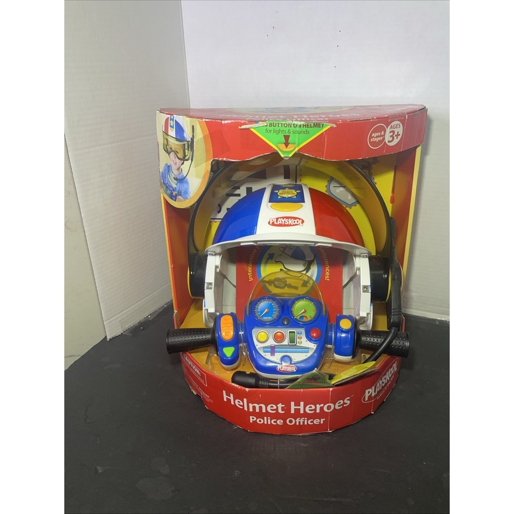 Hasbro Playskool Helmet Heroes Police Officer Toy Lights Sounds Ages 3+ New
